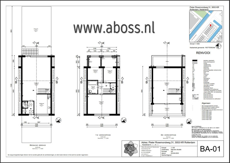Architecturale plattegrond (voorbeeld)