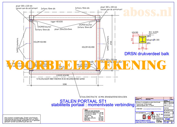 Constructieberekeningen voor staalportaal en muurdoorbraak in draagmuur