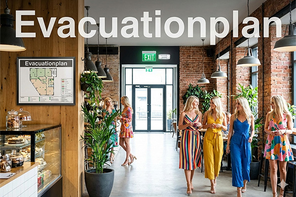 Voorbeeld ontruimingsplattegrond