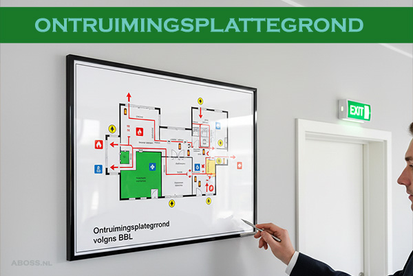Voorbeeld vluchtplan / ontruimingsplattegrond
