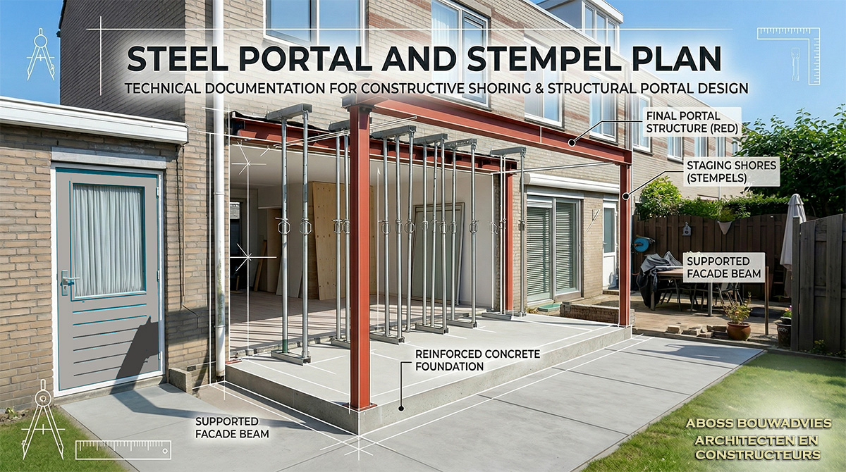 Shoring plan and temporary support concept by Aboss Bouwadvies