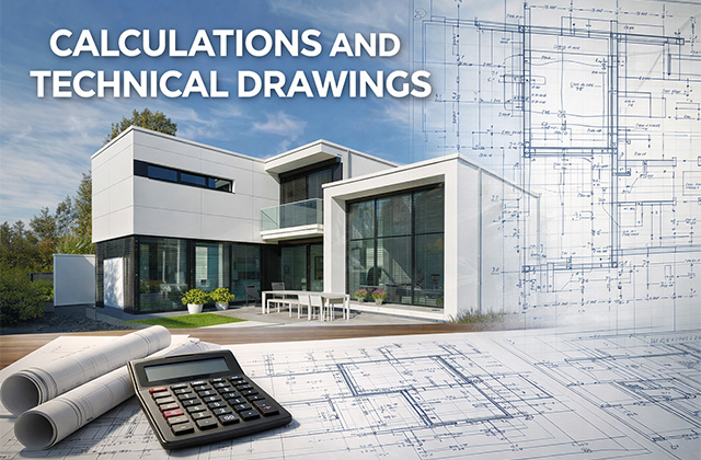 Structural calculations and drawings: steel beams, foundations, stability and reinforcement detailing